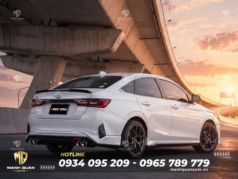 Bodykit Toyota Vios 2024 mẫu Vision Ốp cản sau và đuôi gió Bodykit Toyota Vios 2024 mẫu Vision