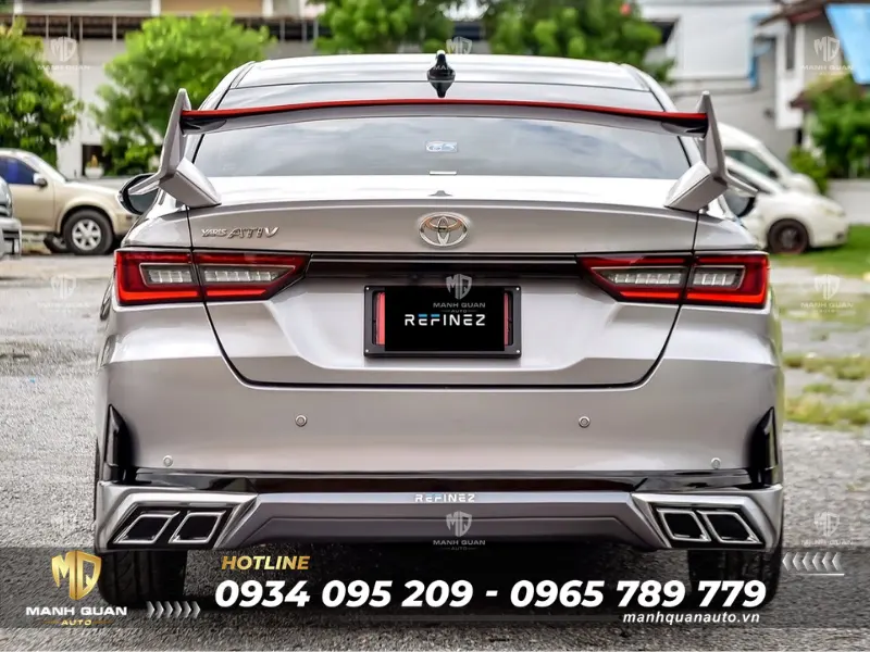 Bodykit Toyota Vios 2022 mẫu Refinez Ốp cản sau và đuôi gió Bodykit Toyota Vios 2022 mẫu Refinez