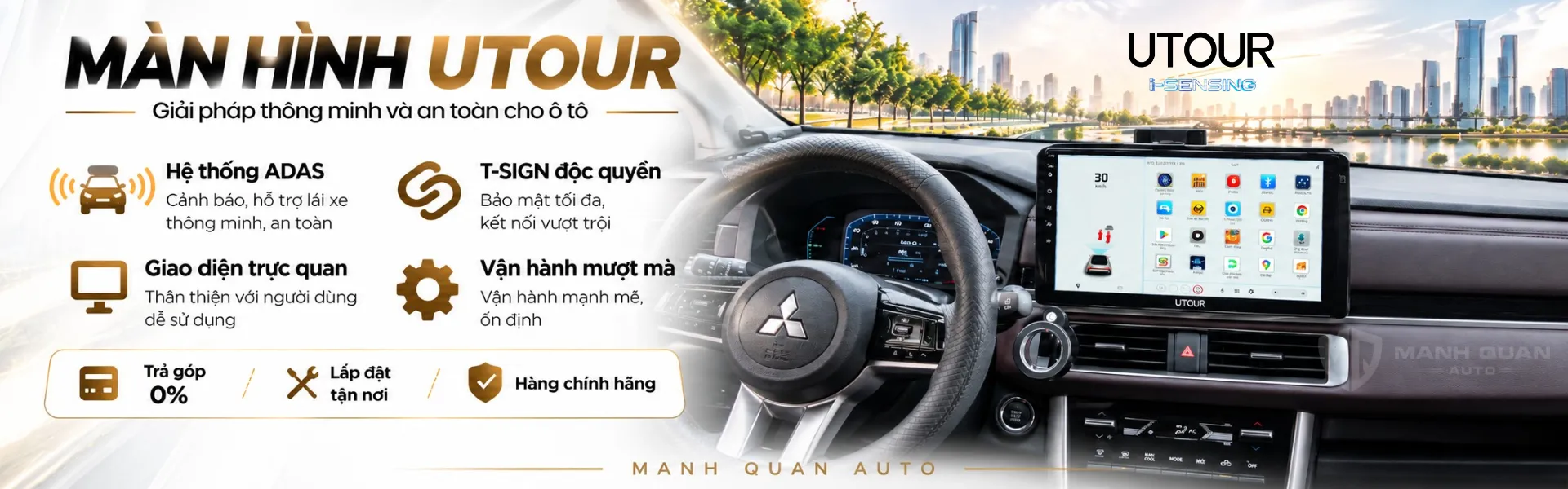 Màn Hình Android Utour Trợ Lái An Toàn Với ADAS