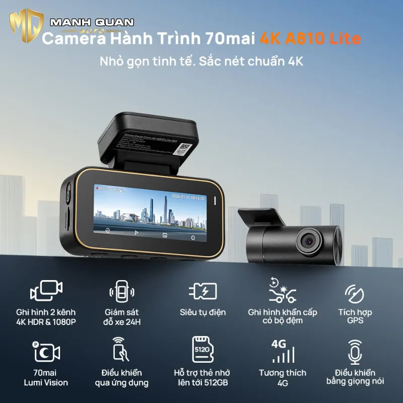 Camera Hành Trình 70mai A810 Lite tinh nang camera hanh trinh 70mai a810 lite